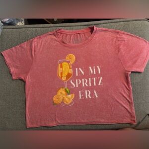 Pink Graphic Crop Tee